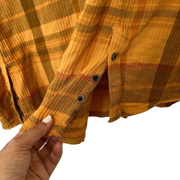 Prana Fillary Button Down Top Button Up Shirt Yellow Size Medium - Picture 7 of 13